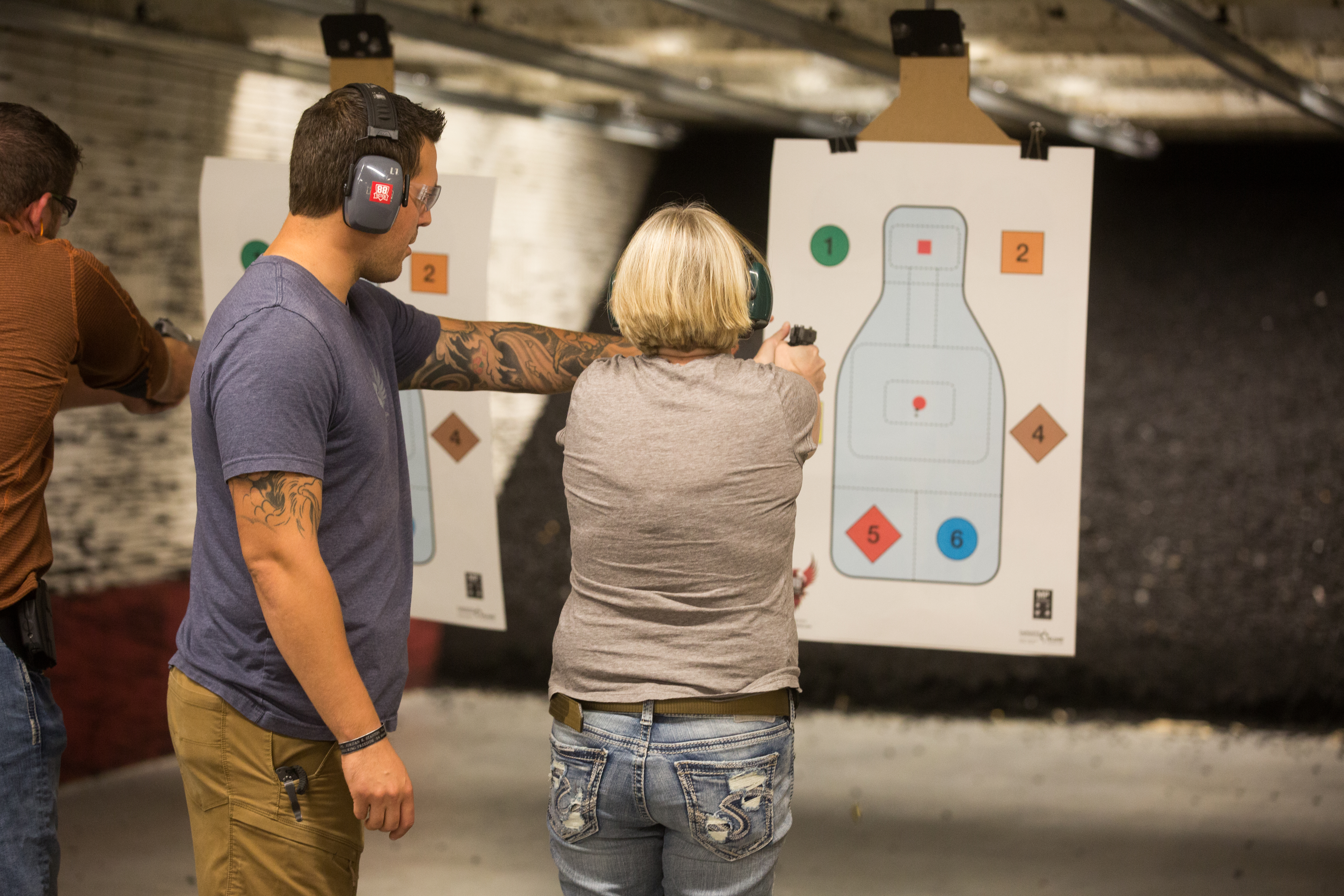 two people at shooting range