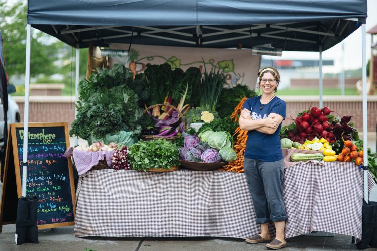 woman at farmers market