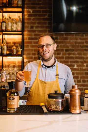 bartender with cocktail