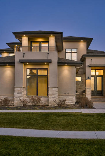 home exterior at night