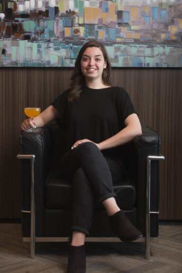 woman with a cocktail