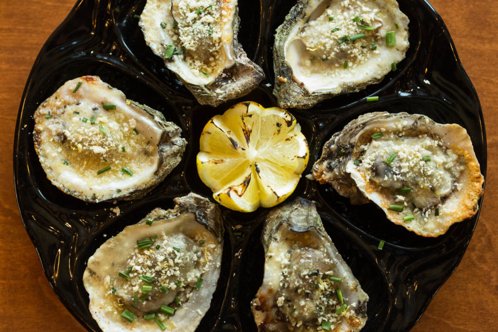 oysters in a half shell