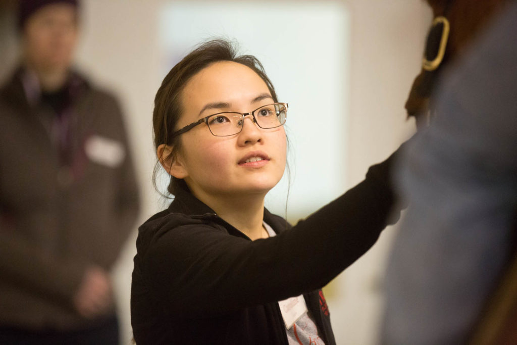 young woman with a house