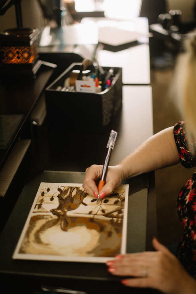 woman's hand drawing