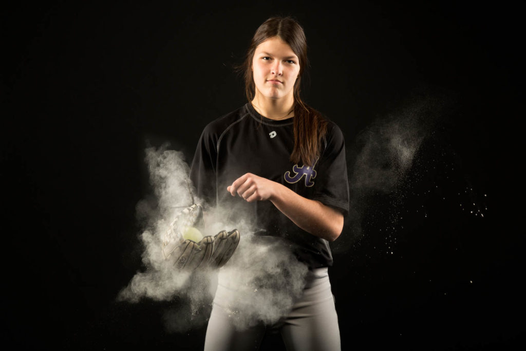 young woman softball player