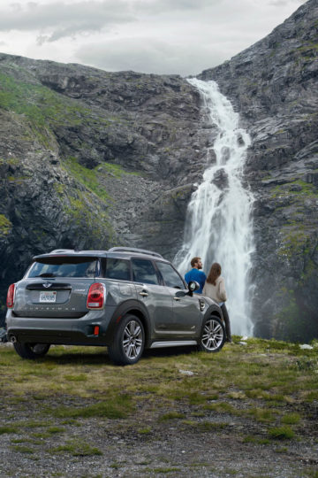 car at the waterfalls
