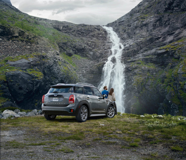 car at the waterfalls