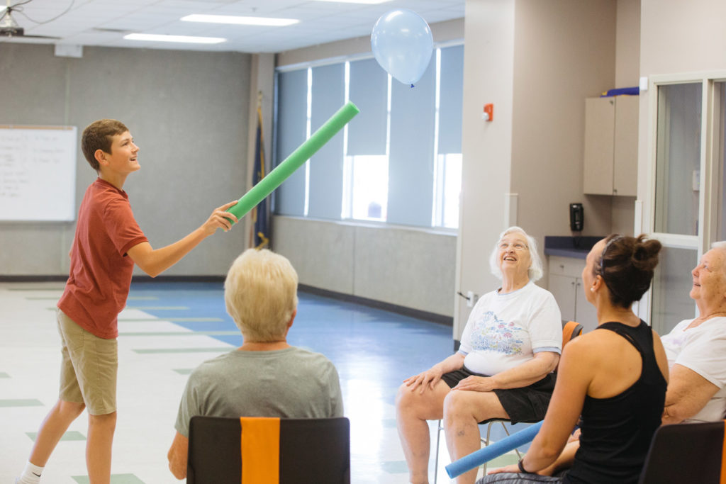 young man with a balloon