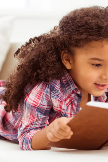 girl reading a book