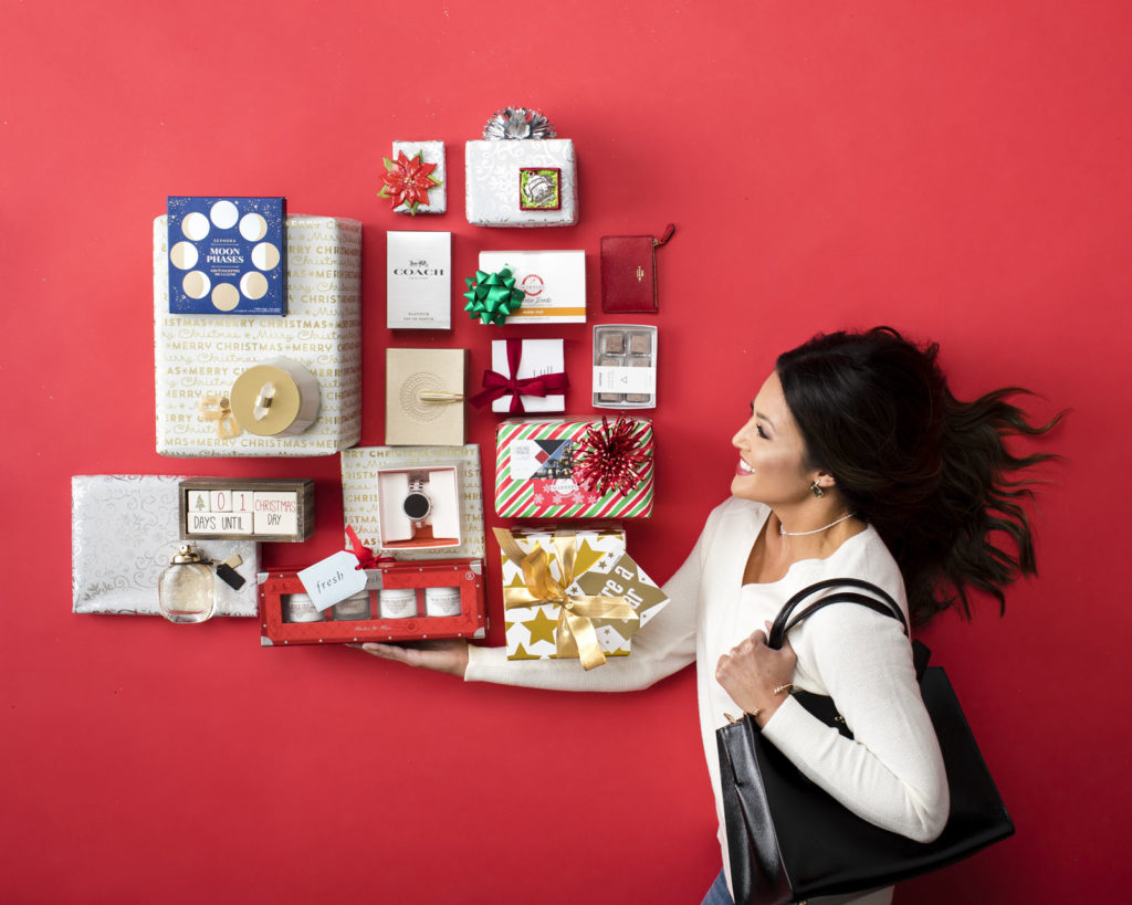 Woman with Christmas presents