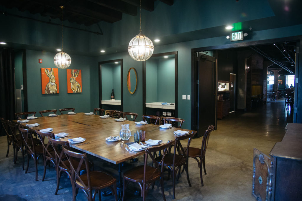 Dining table in restaurant