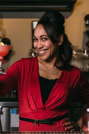 woman bartender with cocktail