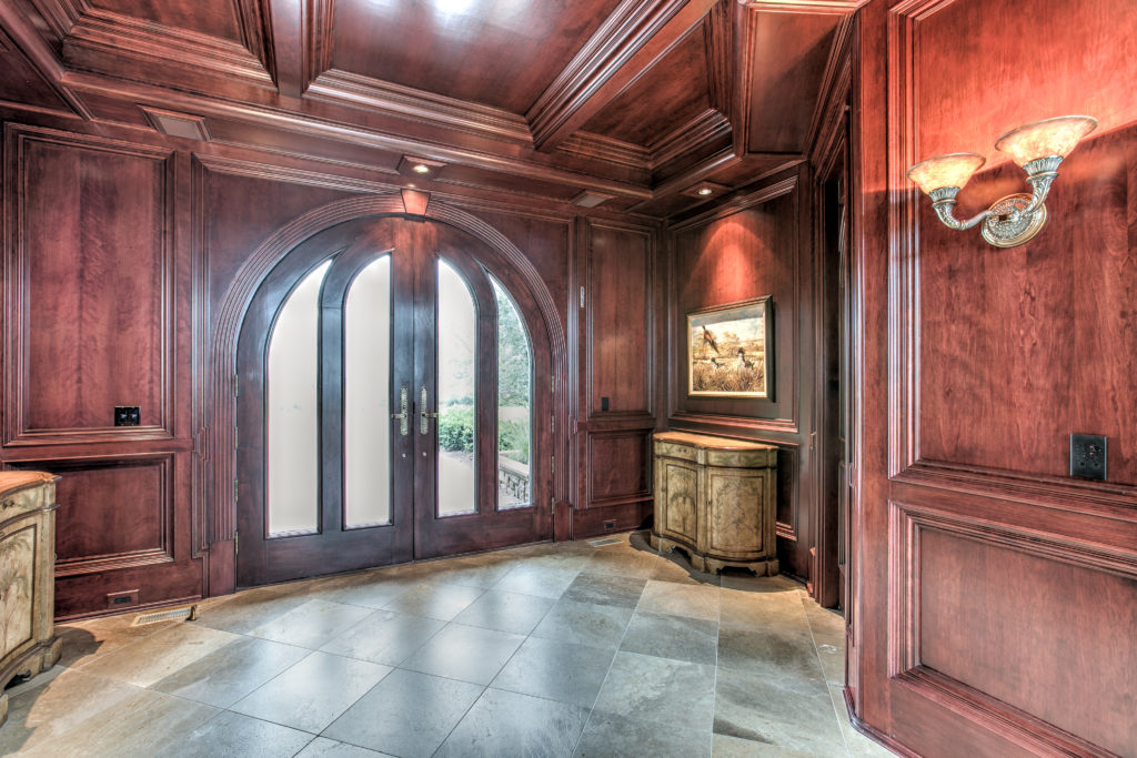 wood panel entry way