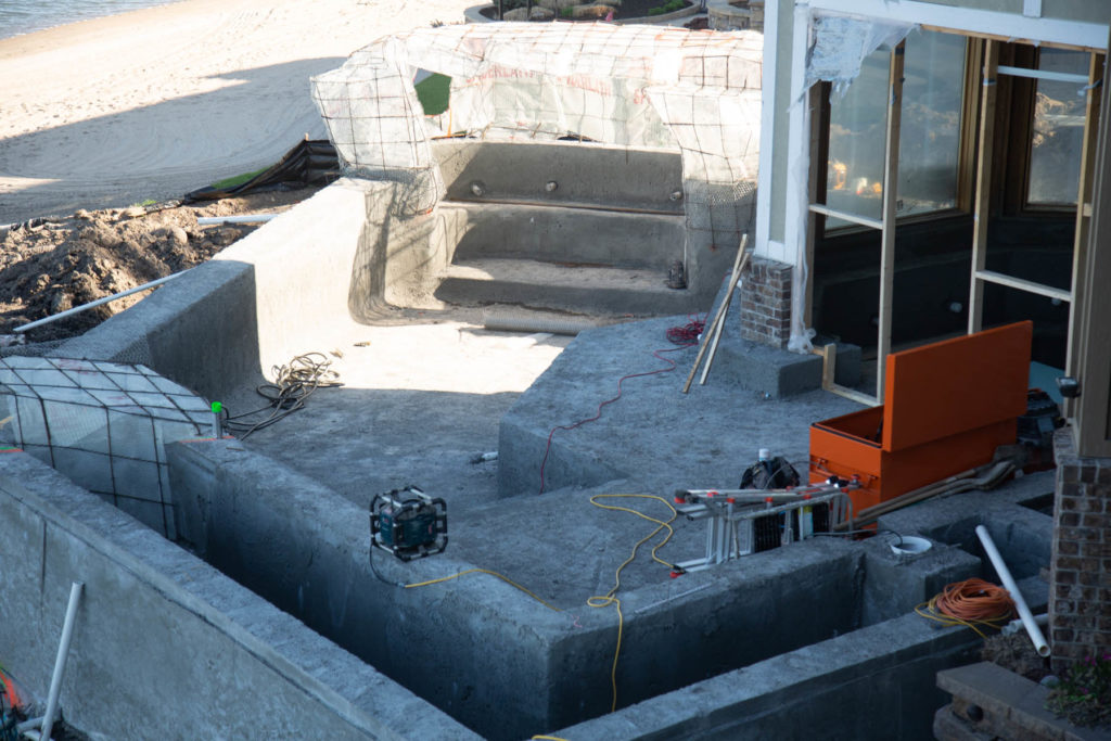 construction of outdoor pool