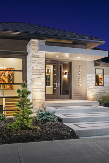 front of home at night