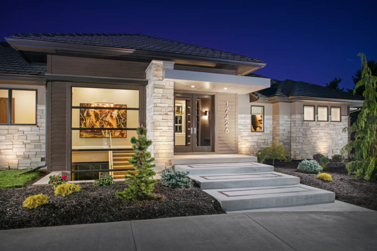 front of home at night