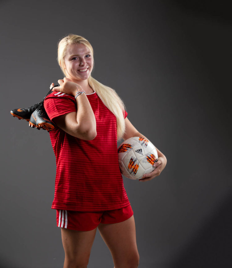 young woman soccer player