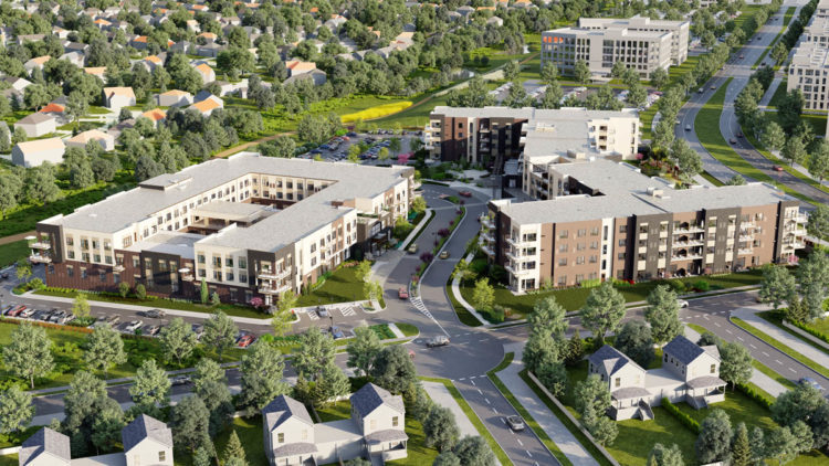 aerial view of buildings