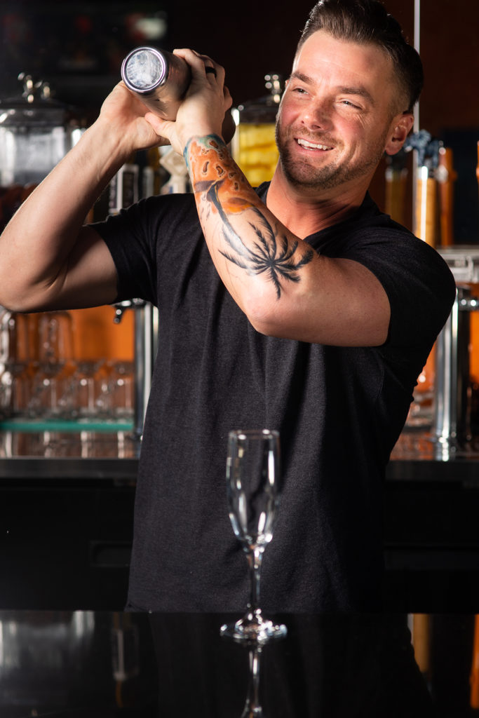 bartender shaking cocktail