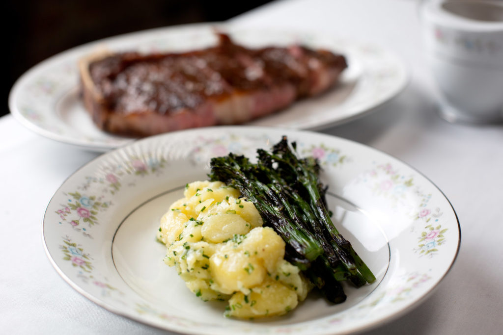 steak with side dish