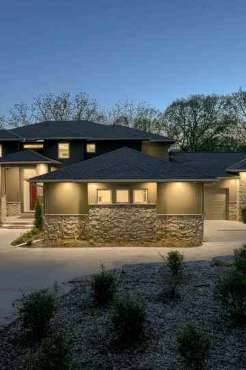 home outside at night