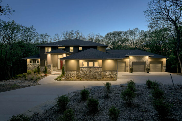 home outside at night