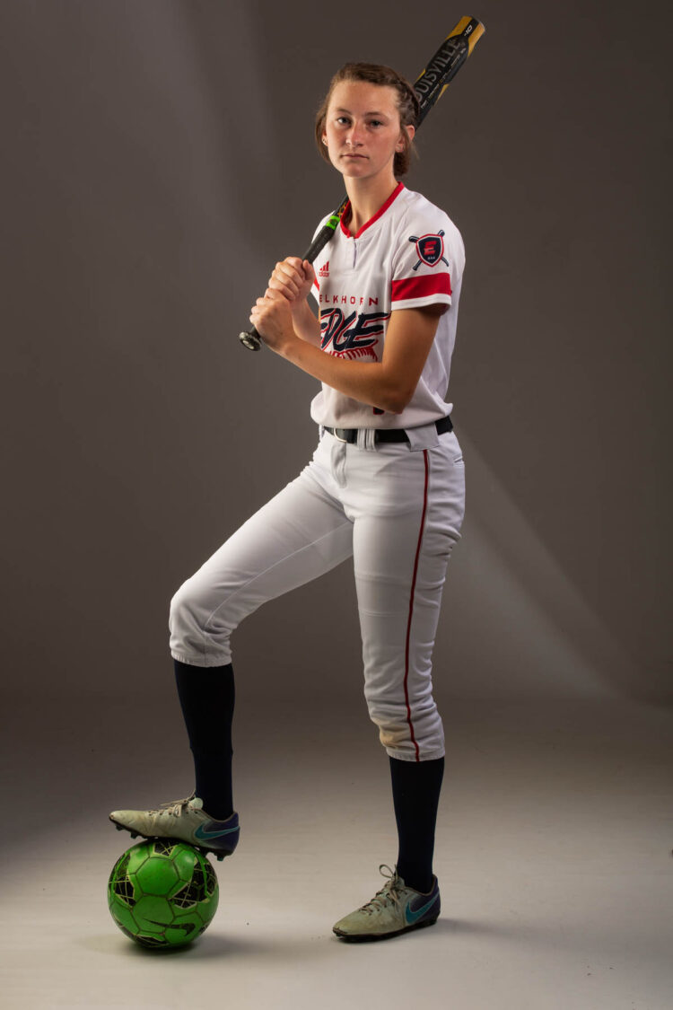 young lady softball and soccer player