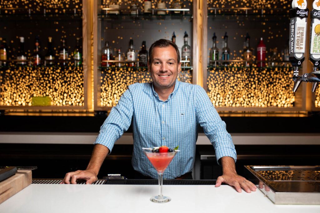 bartender with cocktail