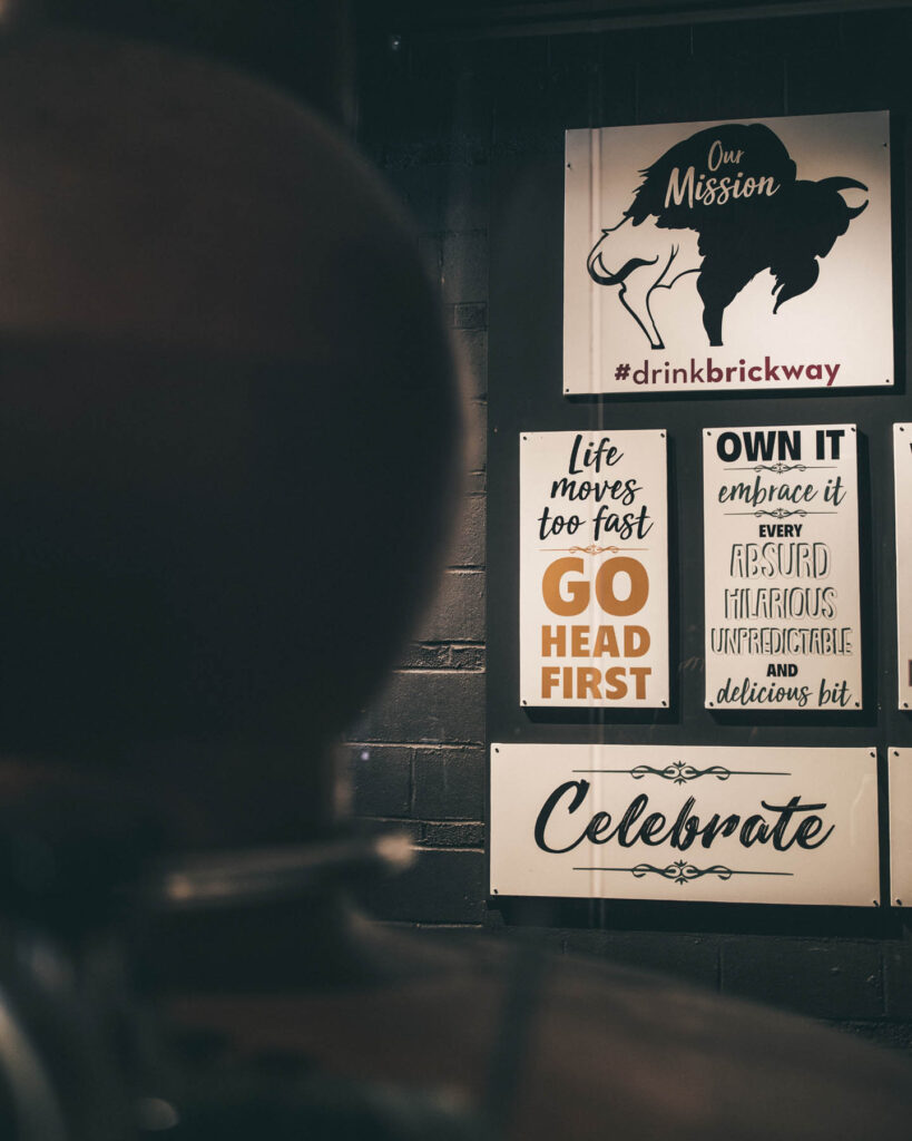 Brickway taproom wall