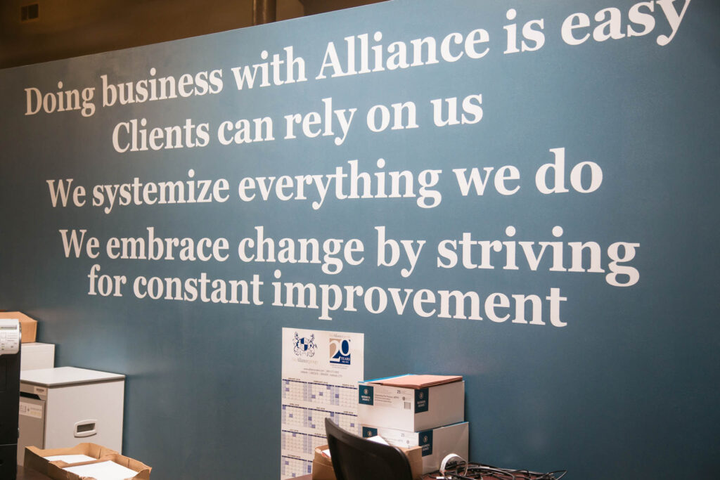 office wall with print