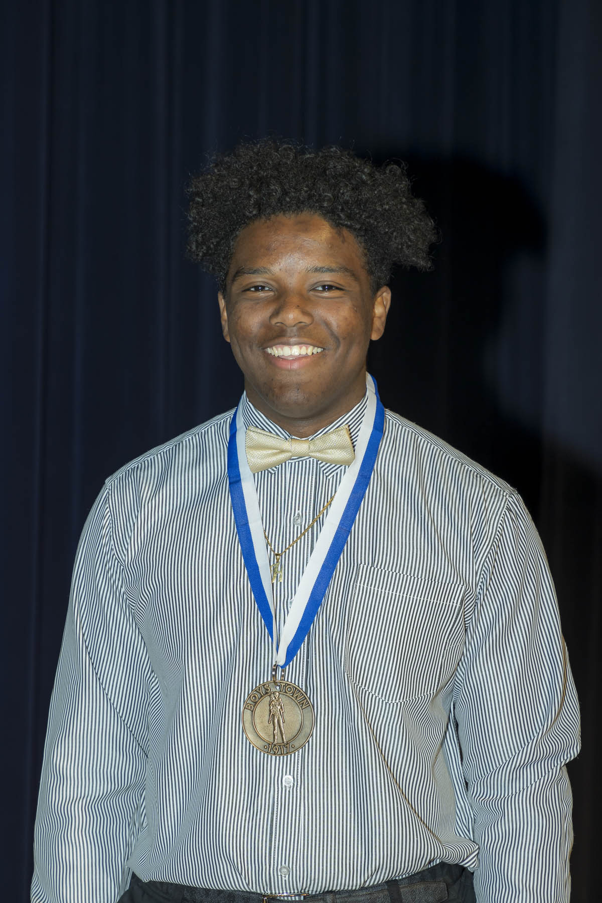 boy with medal