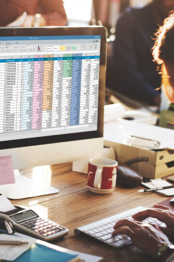 person working on a computer