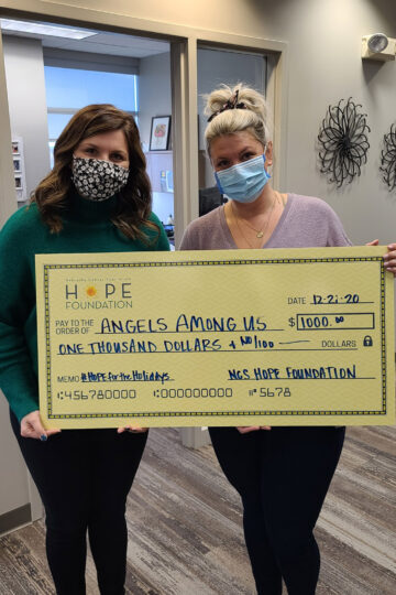women holding check