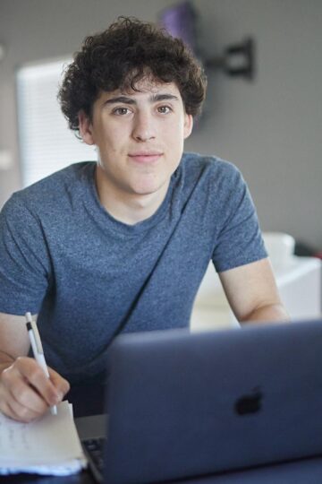 young man working on a computer