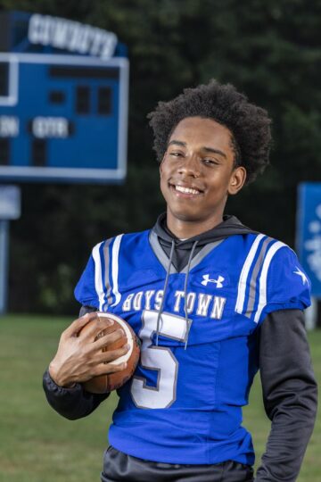 Young man football player