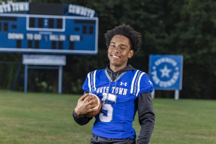 Young man football player